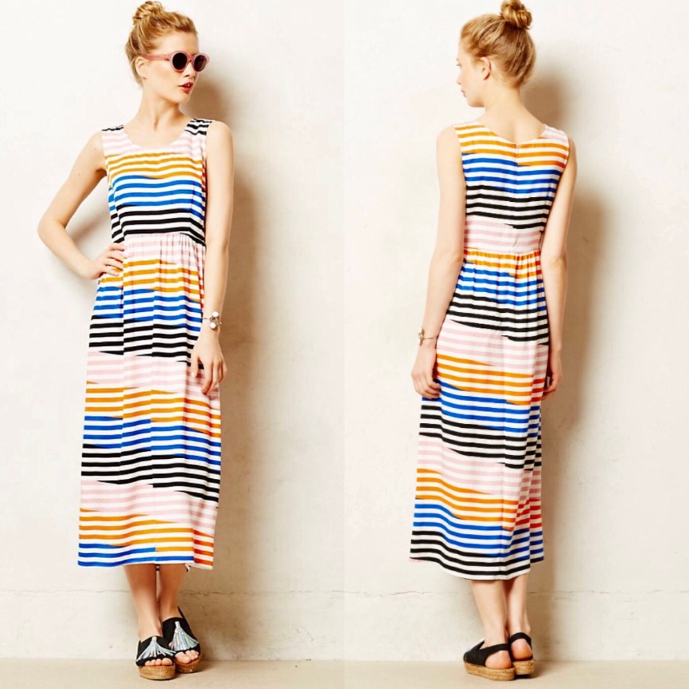 Anthro slanted stripes dress